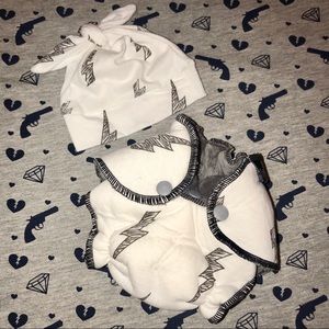 Newborn Cloth Diaper and Beanie Set